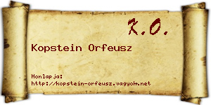 Kopstein Orfeusz névjegykártya